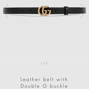 Gucci leather belt with double G buckle